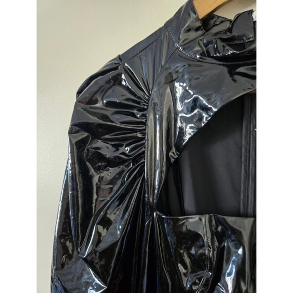 Birger Christensen Kimora Dress Black Patent Look Cutout Midi Dress Size S - Picture 7 of 13